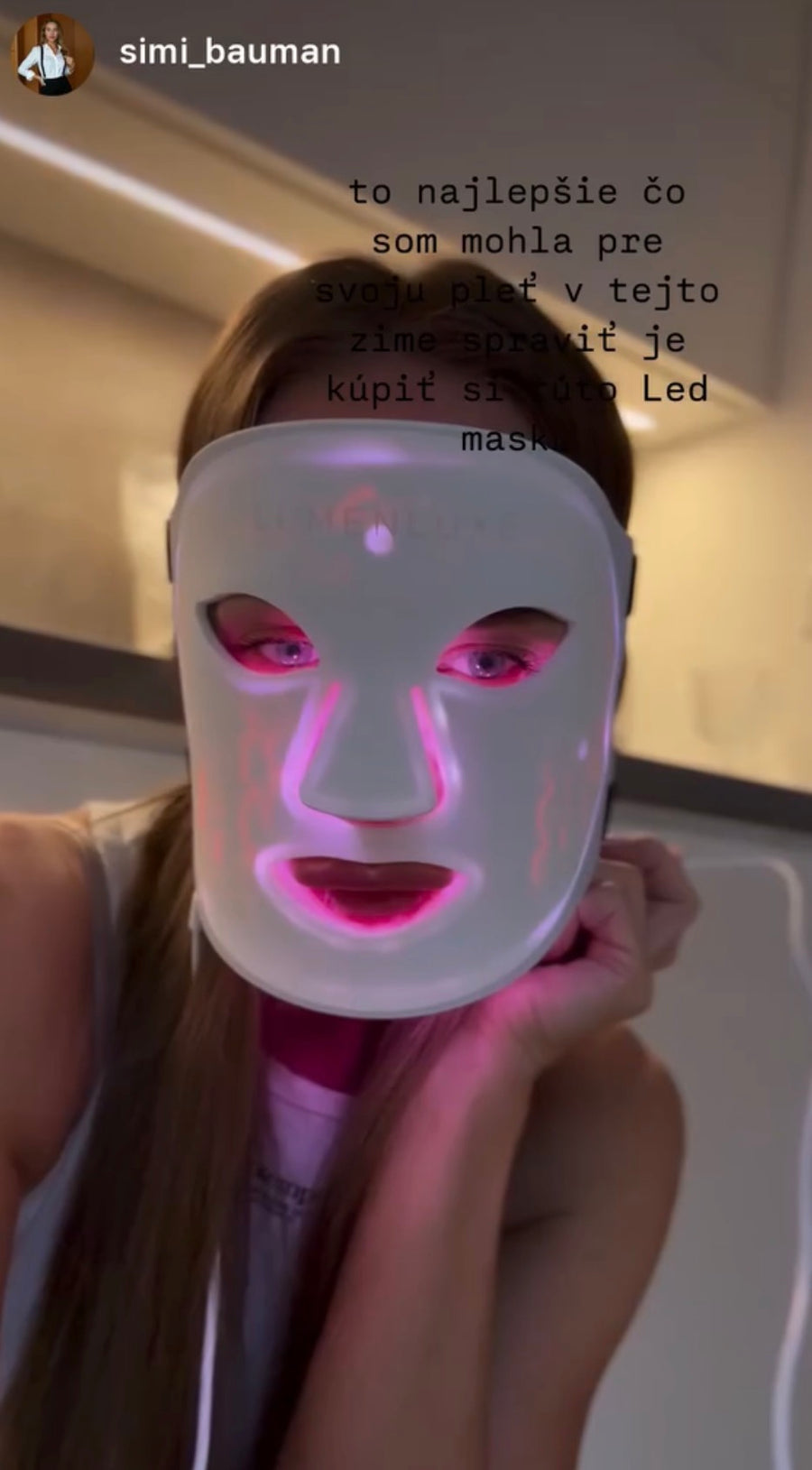 LED maska na obličej LumenLuxe – fotka od zákaznice