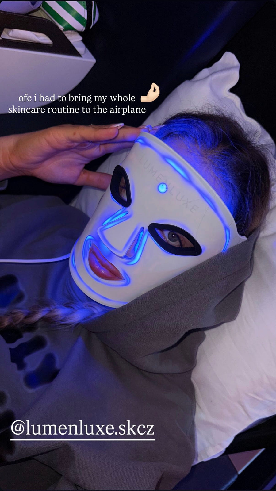 LED maska na obličej LumenLuxe – fotka od zákaznice